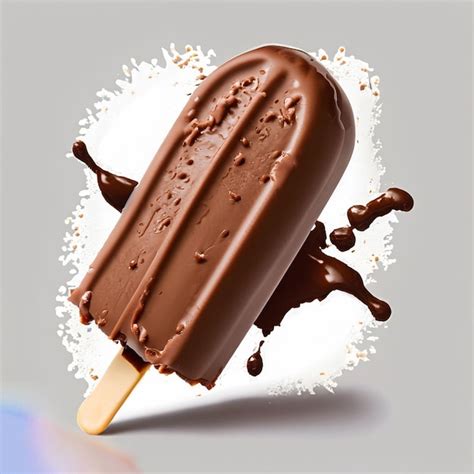 Premium AI Image | Chocolate ice Cream Pop stickless With Splash on ...