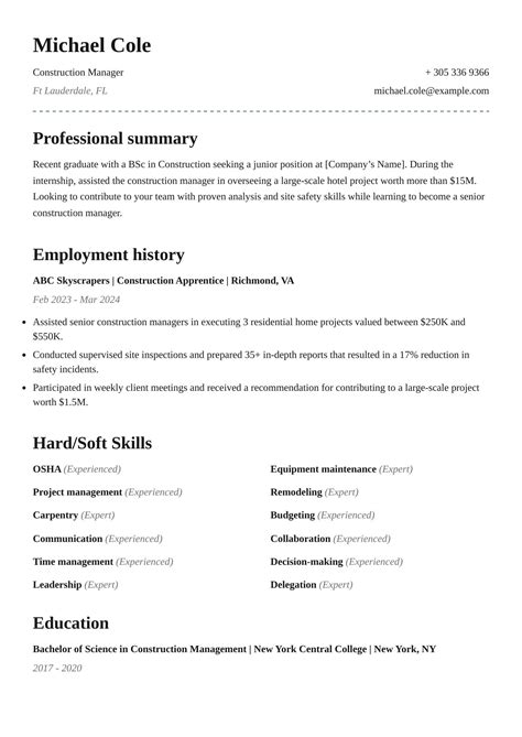 Free Engineering Resume Examples