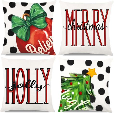 Amazon Diydec Pcs Christmas Pillow Covers X Inch Winter