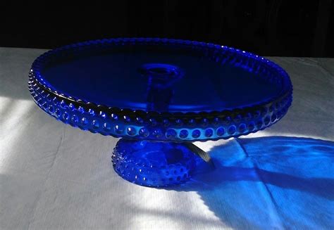 Le Smith Hobnail Cobalt Blue Cake Stand Blue Cake Stand Cake Stand