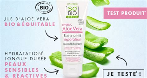 Soins Nutritifs R Parateurs Hydra Aloe Vera Sobio Tic Tester