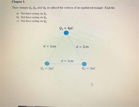 Solved Chapter 1 Three Charges Q1 Q2 And Q Are Placed