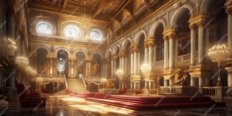 Premium Photo | A realistic fantasy interior of the royal palace golden ...