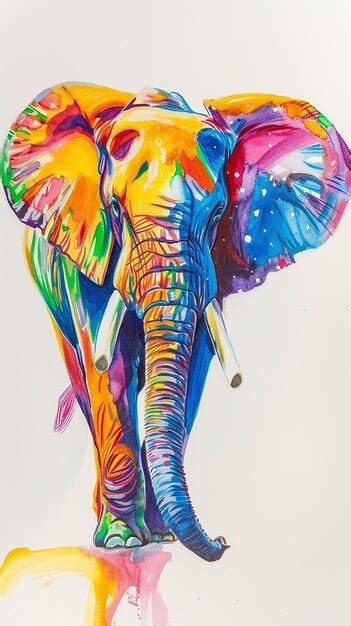 Premium Photo | Colorful painting of an elephant