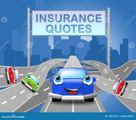 Auto Insurance Quotes Shows Car Policy 3d Illustration Stock