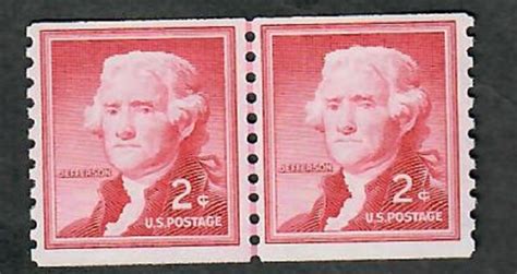 A Washington Mnh Coil Line Pair Dry Print Shiny Gum United