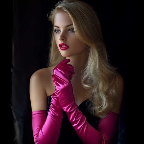 Long Hot Pink Satin Gloves Fuchsia Opera Evening Glove Prom Weddings