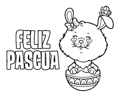 Desenho De Uma Feliz Pascoa Para Colorir