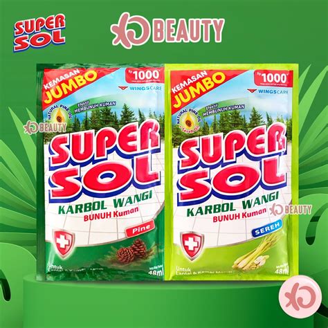 Jual Super Sol Karbol Sachet 48ml Wangi Pine Sereh Eucalyptus Pembersih