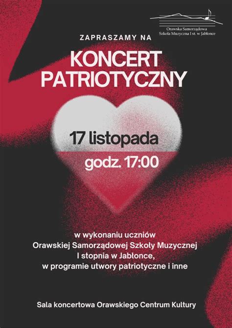 Koncert patriotyczny Orawska Samorządowa Szkoła Muzyczna I st w Jabłonce