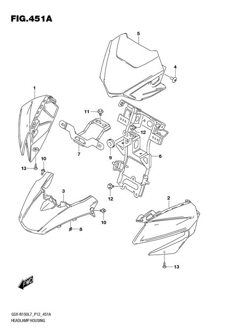 F 451A ỐP ĐẦU ĐÈN SUZUKI GSX S150 NAKED Phụ Tùng Nhập Khẩu Chính Hãng