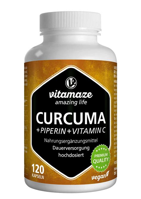 179 64 Kg Curcuma Kurkuma Kapseln Piperin Curcumin Hochdosiert