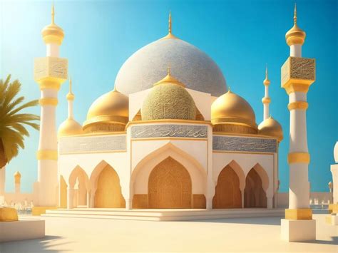 Premium Ai Image Arabic Mosque Islamic Architecture Generative Ai