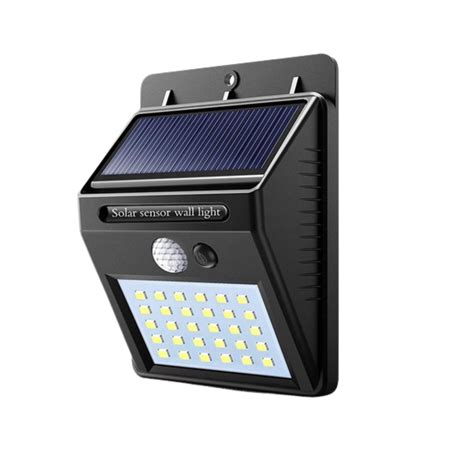 Kit 2 Arandelas Lâmpada Solar 6W 30 Leds Externa Sensor De Presença