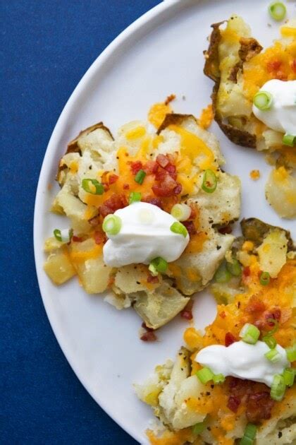 Loaded Smashed Potatoes So Cheesy Lauren S Latest