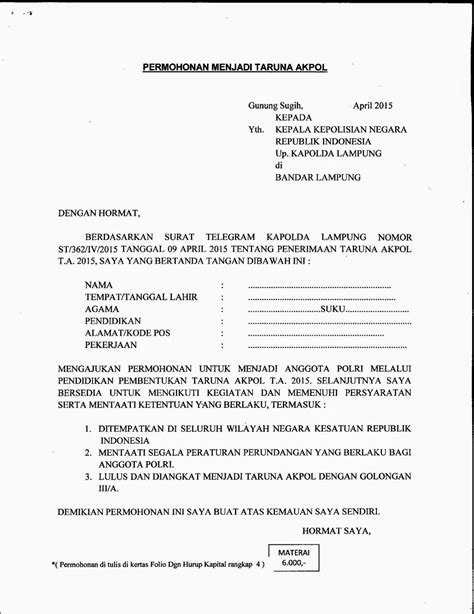 Contoh Surat Permohonan Izin Cerai Anggota Polri Surat Permohonan