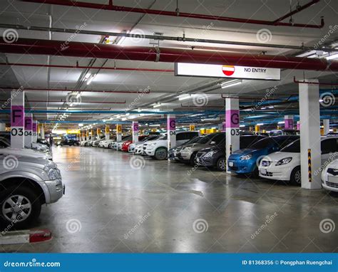 Parking lot stock photo. Image of illuminated, indoors - 81368356