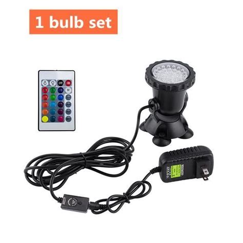 1 Bulb Set Lampe submersible étanche à 36LED spot lumineux submergé RVB