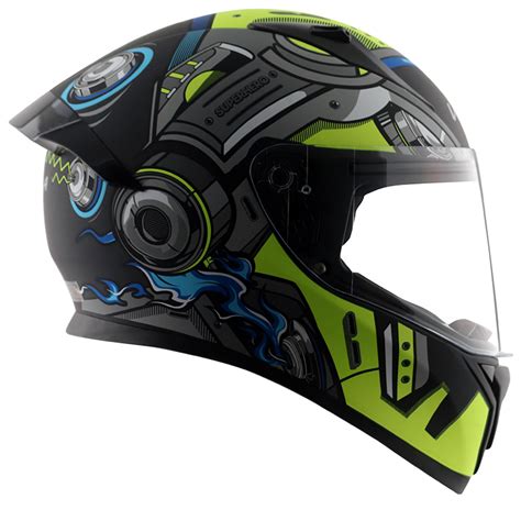 VEGA BOLT SUPER HERO MATT BLACK NEON Arihant Helmets