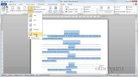 3 5 Quebra de página e quebra de coluna na página Curso Word 2010 Aula