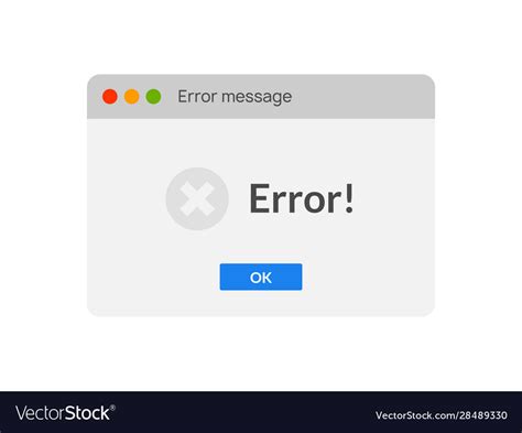 Error Message Computer Window Alert Popup System Vector Image