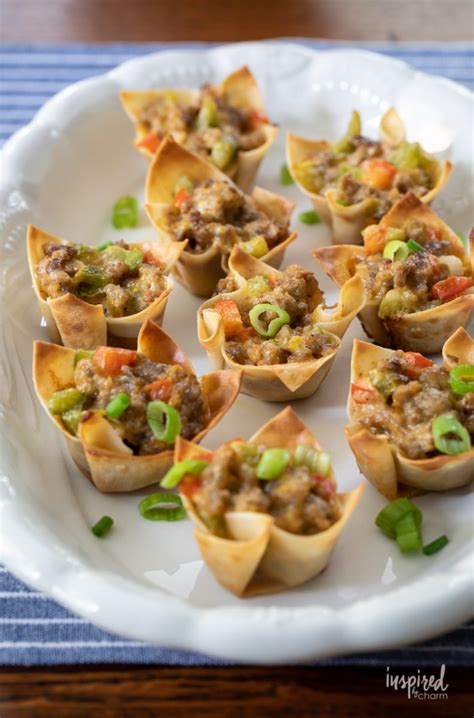 Sausage Wonton Appetizer Bites Easy Appetizer Recipe