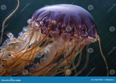 Close-up of Jellyfish, with Its Tentacles and Stinging Cells Visible ...