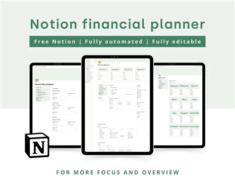 Notion Finance Planner All In One Notion Templates Budget Planner