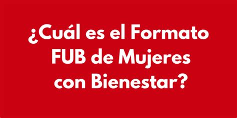 Cuál es el Formato FUB de Mujeres con Bienestar 2024