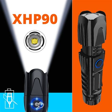 Led Flashlight Xhp Xlamp Tactical Waterproof Torch Smart Chip