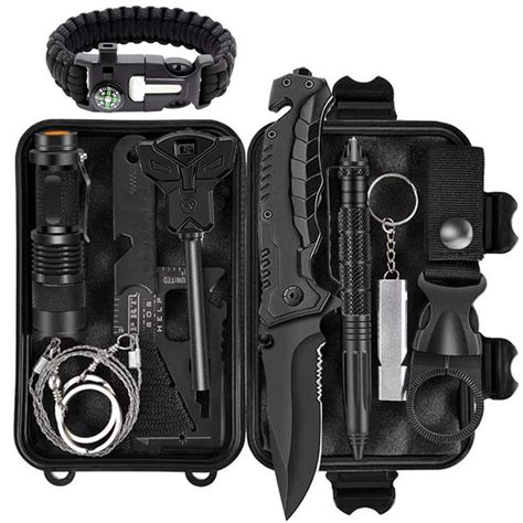 Camping Hiking Outdoor Emergency Survival Kit - Black B - Survival Kit