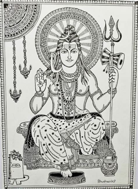 Lord Shiva Mandala Art Size A International Indian Folk Art Gallery