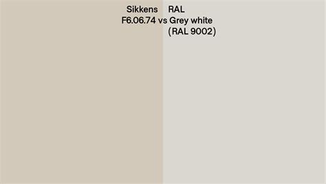 Sikkens F6 06 74 Vs Ral Grey White Ral 9002 Side By Side Comparison