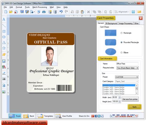 Screenshots Of Id Card Maker Software To Create Id Cards Badges Tags