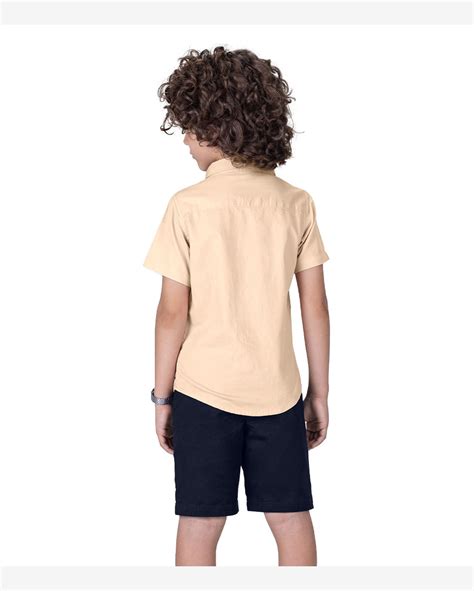 Riachuelo Conjunto Infantil Camisa Bermuda Trick Nick Bege