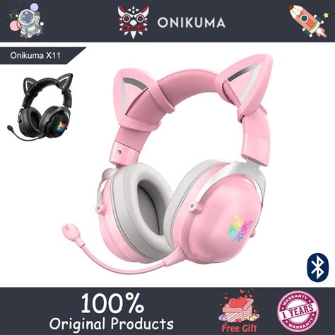 Onikuma X Gaming Headset Cute Cat Ears With Detachable Microphone Rgb