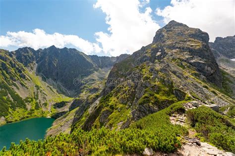 Tatra Mountain Poland Czarny Staw G Sienicowy Lake And Koscielec Peak