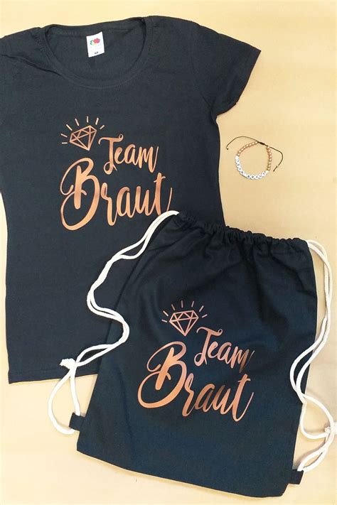 JGA Outfit Set Mit Kupfer Aufdruck Team Braut Jga Braut