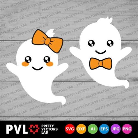 Cute Ghosts Svg Halloween Svg Boy And Girl Ghost Svg Little Etsy