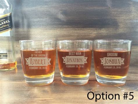 Set Of 5 Custom Groomsman Whiskey Glasses By Engravedhappyism