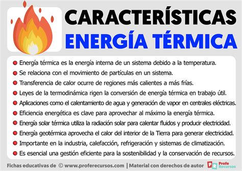 Caracter Sticas De La Energ A T Rmica