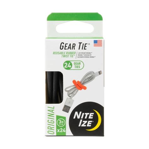 Nite Ize Gear Tie ProPack 3 In 24 Pack Black GTPP3 01 R8 The