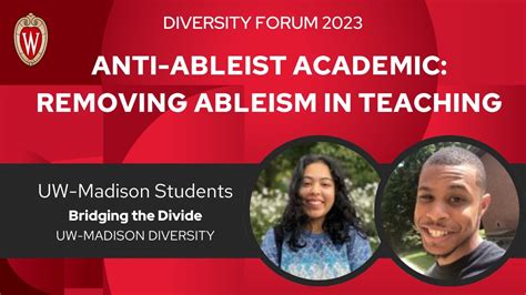 Anti Ableist Academic UWMadison Diversity Forum 2023 Day One YouTube