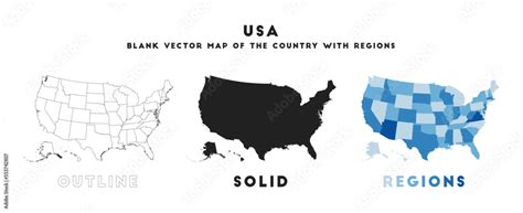 USA map. Borders of USA for your infographic. Vector country shape ...