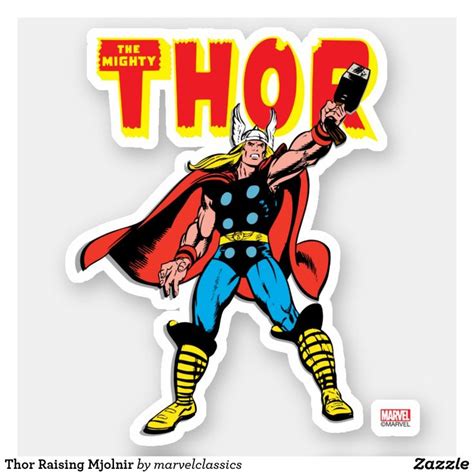 Thor Raising Mjolnir Sticker | Zazzle | Superhero stickers, Thor, Thor comic