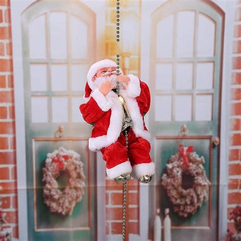 Santa Claus Musical Climbing Rope Climbing Santa Claus On Ladder With