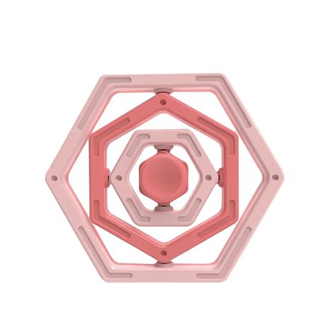 Pink Hexagonal Infinite Flip Finger Fidget Toy Stress Reliever Puzzle