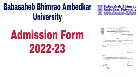 Babasaheb Bhimrao Ambedkar University Bbau Admission Form 2022 Cuet