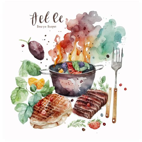 Bbq Clip Art Watercolor White Background No Caption Clip Art Library