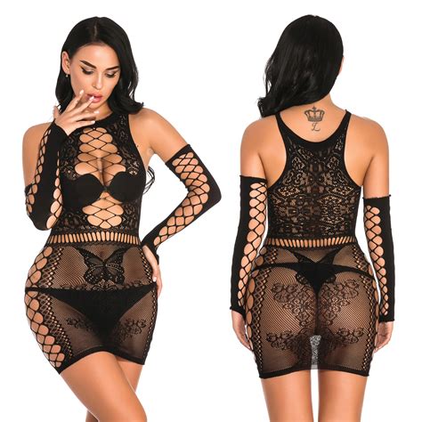 New Women Sexy Lingerie Porno Hollow Nightdress Sex Costumes Lace Dress